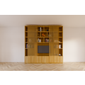 123schrank TV-Schrank Pinoso - 260x40x255H cm - Eiche - Paneeltüren - offene Einlegeböden - schlichte Ausführung