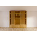 123schrank TV-Schrank Pinoso - 260x40x255H cm - Eiche - Paneeltüren - offene Einlegeböden - schlichte Ausführung