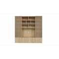 123schrank TV-Schrank Pinoso - 260x40x255H cm - Eiche - Paneeltüren - offene Einlegeböden - schlichte Ausführung