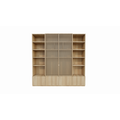 123schrank TV-Schrank Pinoso - 260x40x255H cm - Eiche - Paneeltüren - offene Einlegeböden - schlichte Ausführung