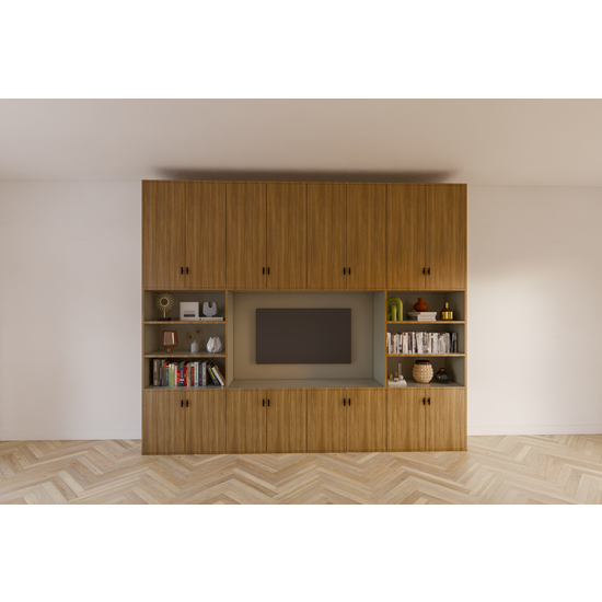 123schrank Fernsehschrank hermanus - 300x40x250H cm - Ausführung Eiche - Preis auf Anfrage