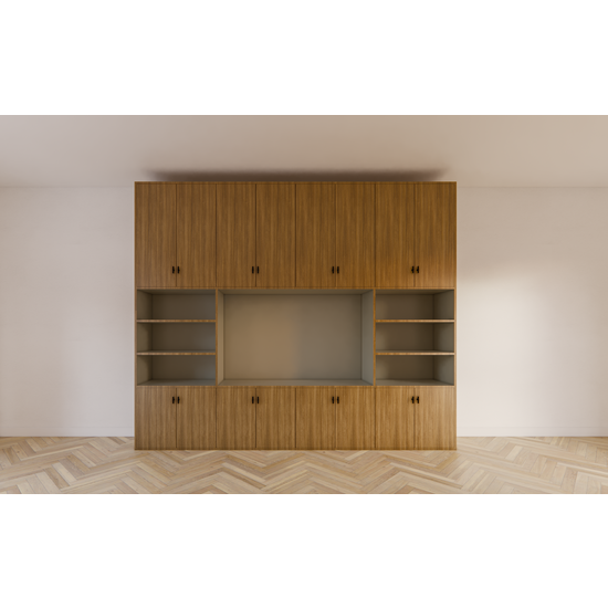 123schrank Fernsehschrank hermanus - 300x40x250H cm - Ausführung Eiche - Preis auf Anfrage
