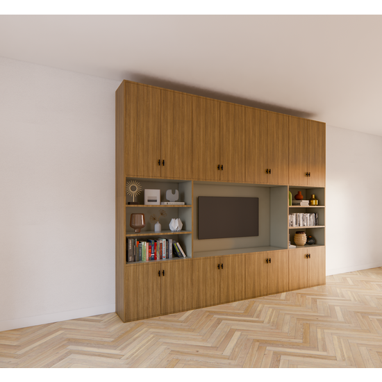 123schrank Fernsehschrank hermanus - 300x40x250H cm - Ausführung Eiche - Preis auf Anfrage