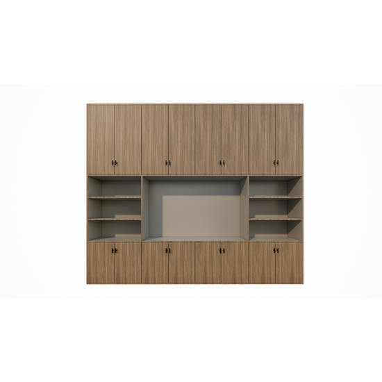 123schrank Fernsehschrank hermanus - 300x40x250H cm - Ausführung Eiche - Preis auf Anfrage