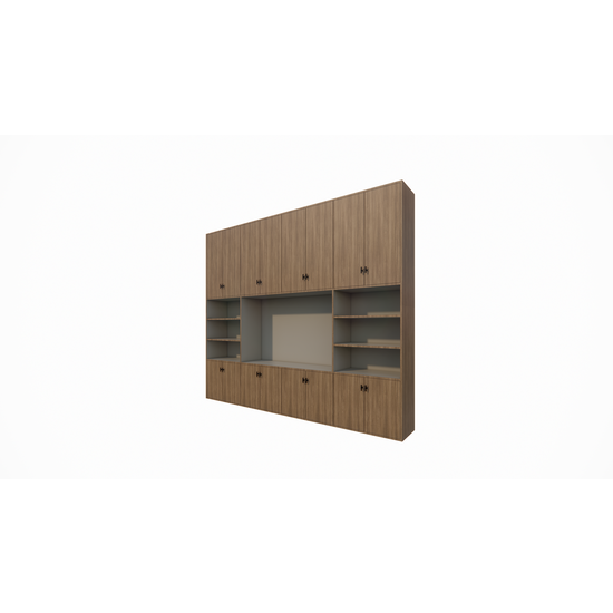 123schrank Fernsehschrank hermanus - 300x40x250H cm - Ausführung Eiche - Preis auf Anfrage