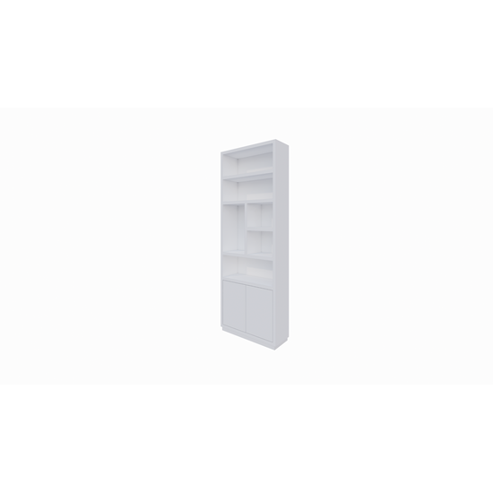 123schrank Regal Rockford 02 - 90x32x250H cm - push to open Türen - offene Regale - glatte Oberfläche