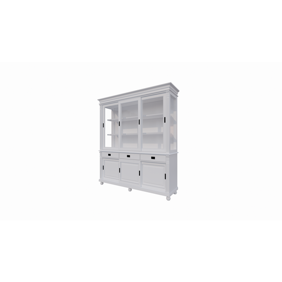 123schrank Buffetschrank Kiel - 200x50x230H cm - Schiebetüren - mit Glas - auf Kugelfüßen