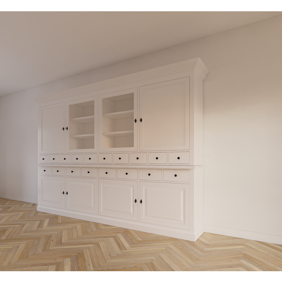 123schrank Buffetschrank Santa Monica - 290x45x215H cm - Flügeltüren - Soft-Close-Schubladen