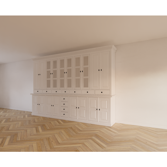 123schrank Buffetschrank Bursa - 360x50x250H cm - Vitrinentüren und geschlossene Türen