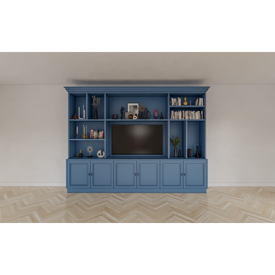 123schrank TV-Schrank Nara 02 - 320x35/45x240H cm - Flügeltüren - offene Fächer