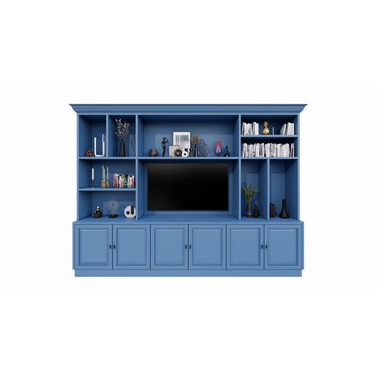 123schrank TV-Schrank Nara 02 - 320x35/45x240H cm - Flügeltüren - offene Fächer