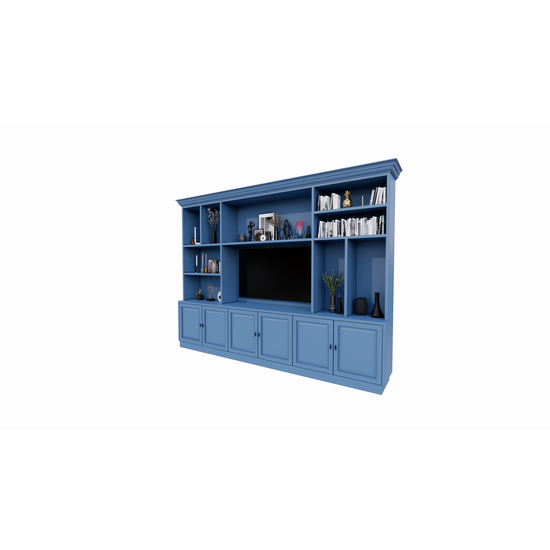 123schrank TV-Schrank Nara 02 - 320x35/45x240H cm - Flügeltüren - offene Fächer