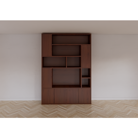 123schrank Fächerschrank Marrakesch - 180c40x256H cm - Push-to-Open-Türen - Eiche-Dekor - schlichte Ausführung - offene Fächer