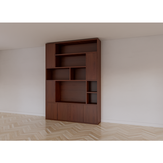 123schrank Fächerschrank Marrakesch - 180c40x256H cm - Push-to-Open-Türen - Eiche-Dekor - schlichte Ausführung - offene Fächer