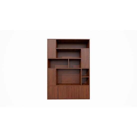 123schrank Fächerschrank Marrakesch - 180c40x256H cm - Push-to-Open-Türen - Eiche-Dekor - schlichte Ausführung - offene Fächer