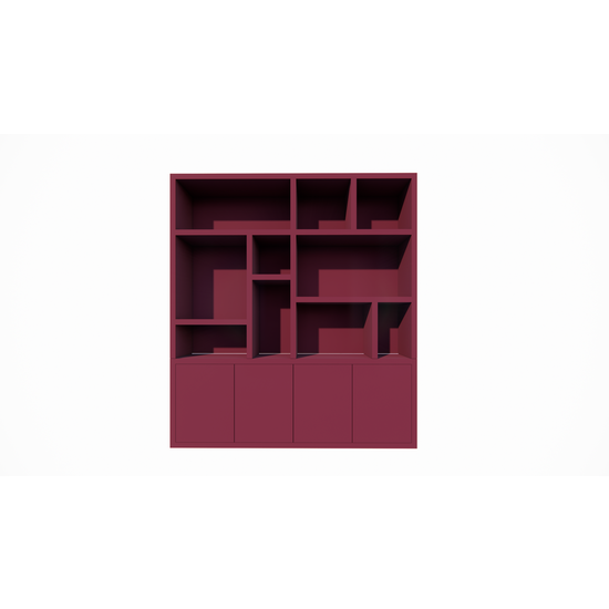 123schrank Sideboard Singapur - 220x40x245H cm - offene Einlegeböden - Türen zum Aufschieben - schlichtes Design