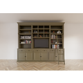 123schrank TV Bücherregal Die Kronenbibliothek - 290x46/55x240H cm - TV-Fach - Landhausstil