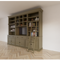 123schrank TV Bücherregal Die Kronenbibliothek - 290x46/55x240H cm - TV-Fach - Landhausstil