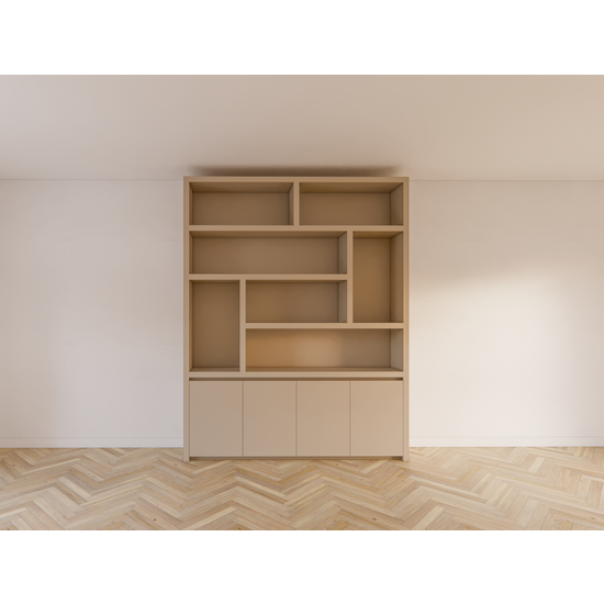 123schrank Kommode Calvert - 200x40x253H cm - grifflose Griffe - schwebendes Untergestell - schlankes Design