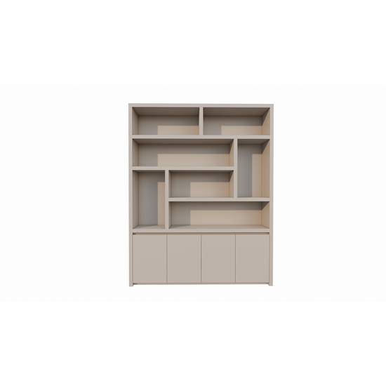 123schrank Kommode Calvert - 200x40x253H cm - grifflose Griffe - schwebendes Untergestell - schlankes Design