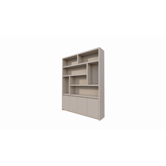 123schrank Kommode Calvert - 200x40x253H cm - grifflose Griffe - schwebendes Untergestell - schlankes Design