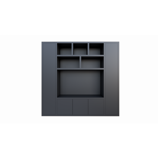 123schrank Eckschrank Austin - 250x40x240H cm - offene Einlegeböden - Push-to-open-Türen - schlankes Design