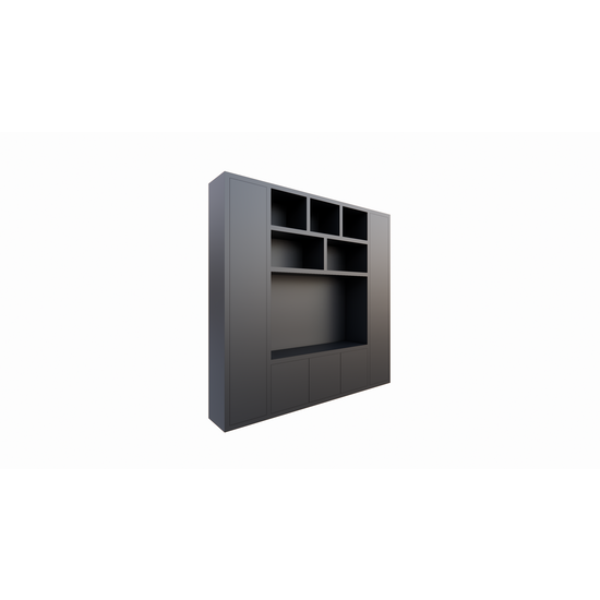 123schrank Eckschrank Austin - 250x40x240H cm - offene Einlegeböden - Push-to-open-Türen - schlankes Design