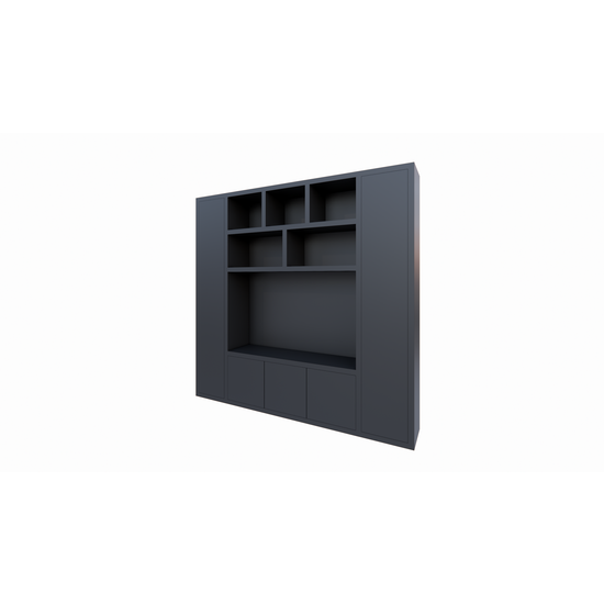 123schrank Eckschrank Austin - 250x40x240H cm - offene Einlegeböden - Push-to-open-Türen - schlankes Design