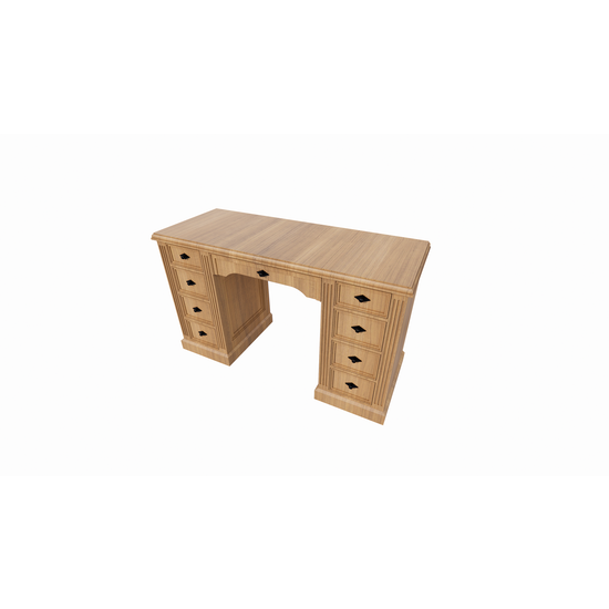 123schrank Schreibtisch Mersin - 130x50x79H cm - Eiche - Soft-Close-Schubladen