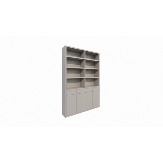 123schrank Regal Pavia - 210x40x310H cm - offene Regale - Schubladen und Türen zum Aufschieben