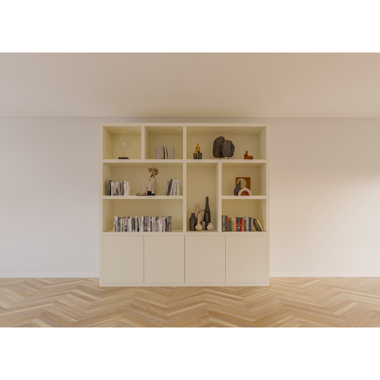 123schrank Fächerschrank Noale - 250x42x240H cm - Push-to-open-Türen - 5cm Fachbodenstärke - schlankes Design