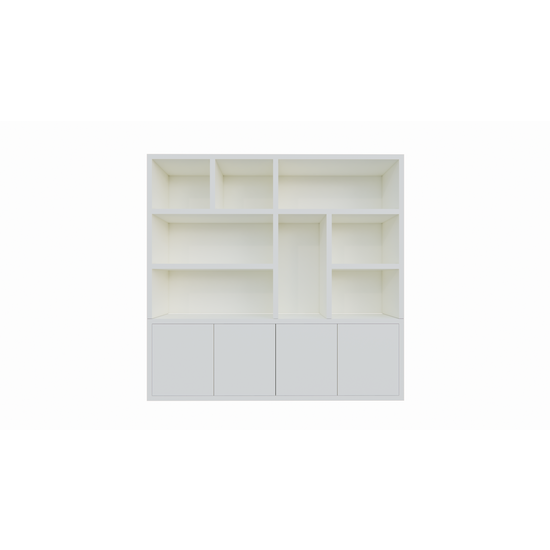 123schrank Fächerschrank Noale - 250x42x240H cm - Push-to-open-Türen - 5cm Fachbodenstärke - schlankes Design