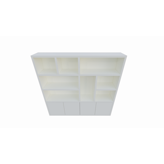 123schrank Fächerschrank Noale - 250x42x240H cm - Push-to-open-Türen - 5cm Fachbodenstärke - schlankes Design