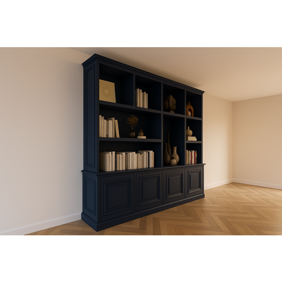 123schrank Faltschrank Malediven - 250x40x240H cm - offene Einlegeböden - Push-to-open-Türen - Zierleisten