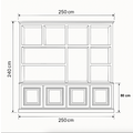 123schrank Faltschrank Malediven - 250x40x240H cm - offene Einlegeböden - Push-to-open-Türen - Zierleisten