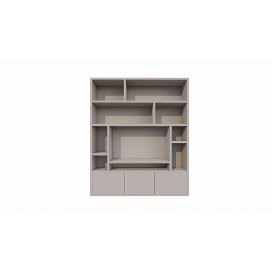 123schrank Fisterra Fächerschrank - 200x35x240H cm - push-to-open Türen - glatte Oberfläche