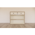 123schrank Arbeitsplatte Split - 145x35x125H cm - Schubladen mit Soft-Close - offene Fächer