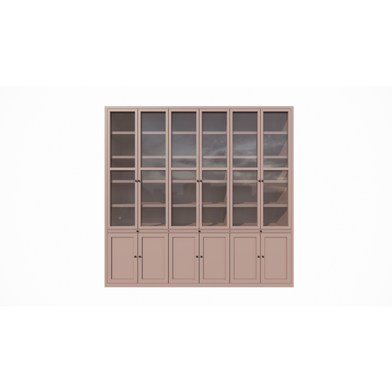 123schrank Vitrine Theo-Bert - 292x58x280H cm - Flügeltüren - ausziehbare Fachböden
