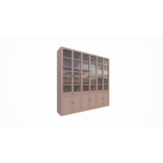 123schrank Vitrine Theo-Bert - 292x58x280H cm - Flügeltüren - ausziehbare Fachböden