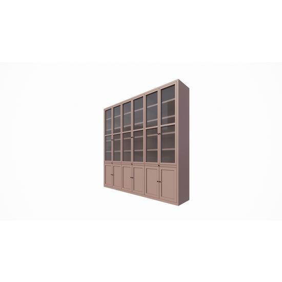 123schrank Vitrine Theo-Bert - 292x58x280H cm - Flügeltüren - ausziehbare Fachböden