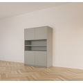 123schrank Fächerschrank Mende - 145x55x200H cm - push-to-open Türen - offenes Fach