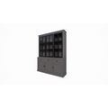123schrank Buffetschrank Montana 02 - 170x46x220H cm - 3 Stahltüren - schlankes Design - schwarze Griffe - 3 Soft-Close-Schubladen