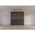 123schrank Buffetschrank Montana 04 - 220x46x220H cm - 4 Stahltüren - schlankes Design - schwarze Griffe - 4 Schubladen mit Soft Close