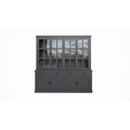 123schrank Buffetschrank Montana 04 - 220x46x220H cm - 4 Stahltüren - schlankes Design - schwarze Griffe - 4 Schubladen mit Soft Close