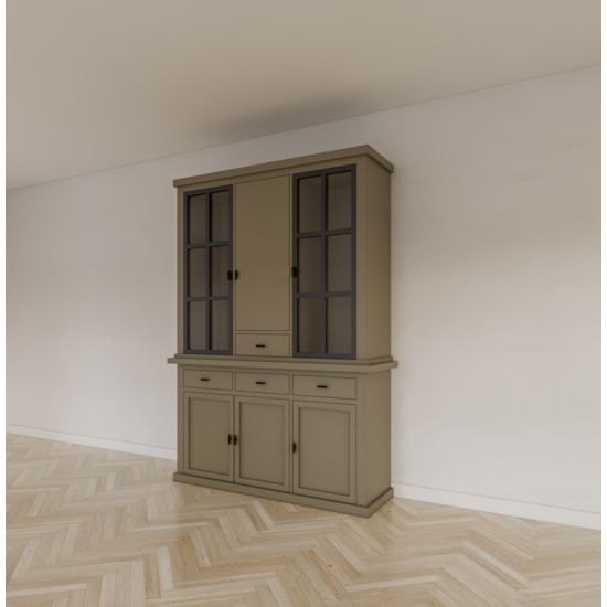 123schrank Buffetschrank Montana 07 - 145x46x220H cm - geschlossene Tür und Stahltüren