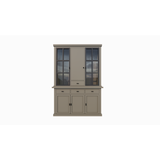 123schrank Buffetschrank Montana 07 - 145x46x220H cm - geschlossene Tür und Stahltüren