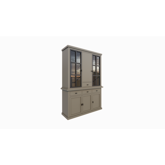 123schrank Buffetschrank Montana 07 - 145x46x220H cm - geschlossene Tür und Stahltüren