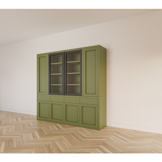 123schrank Formia Buffetschrank - 240x50x230H cm - Stahltüren - push-to-open Türen und Schubladen