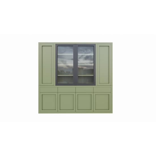 123schrank Formia Buffetschrank - 240x50x230H cm - Stahltüren - push-to-open Türen und Schubladen