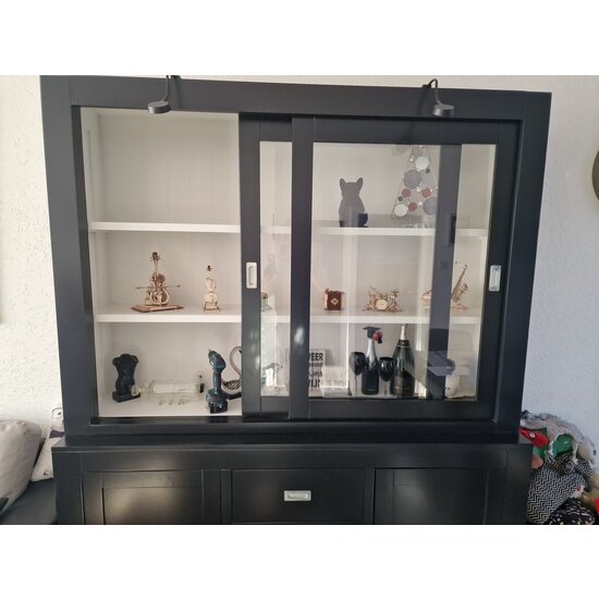 123schrank Buffetschrank Hawai - 180x50x220H cm - schlankes Design - 2 Schiebetüren - 3 Soft-Close-Schubladen - 2 Flügeltüren